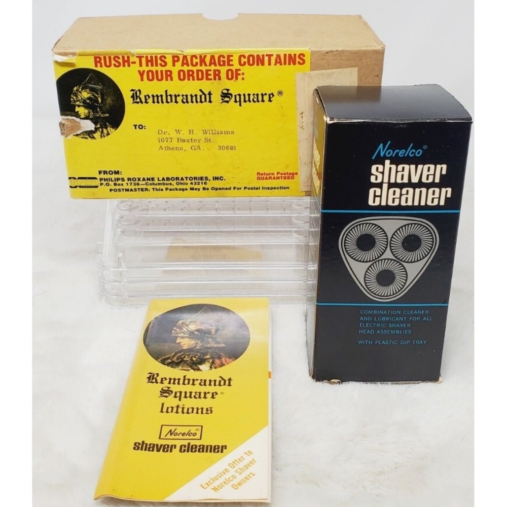 NORELCO SHAVER Razor Cleaner & Lubricant 1960's‎ Original Mailing Box Insert